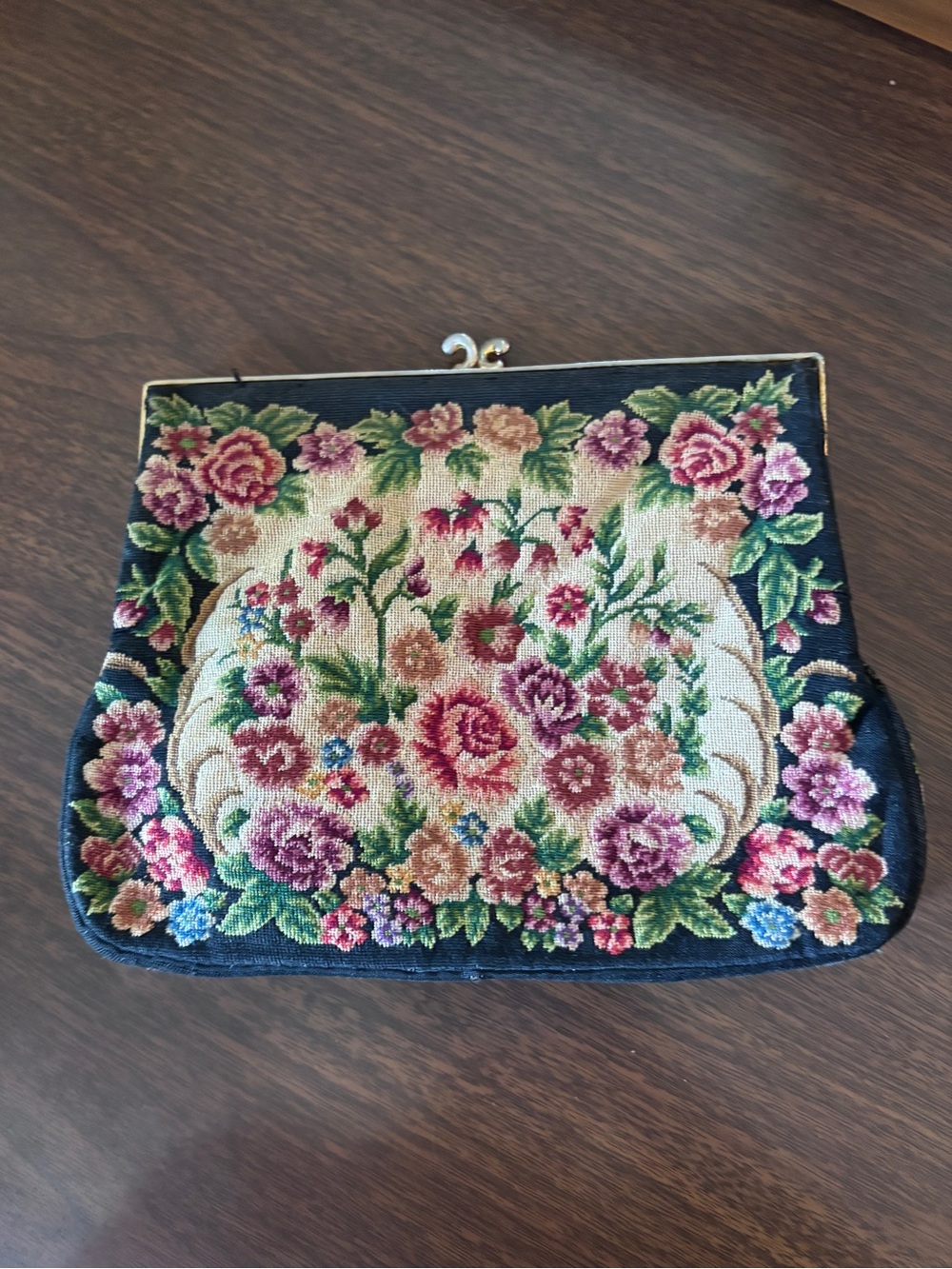 Antique Needlepoint Clutch